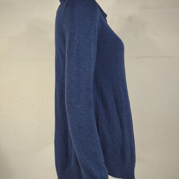 Magaschoni dark blue Turtleneck lightweight pullover sweater ladies Medium - Picture 3 of 6